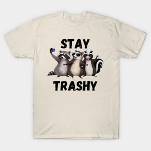 Stay Trashy Funny Raccoon, Opossum, Skunk T-Shirt